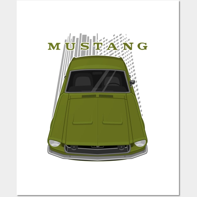 Ford Mustang Fastback 1968 - Lime Gold Wall Art by V8social